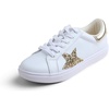 White Glitter Gold Star