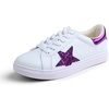 image:imageFEVERSOLE Womens Colorful Star Lace Up Sneaker By Warm Lined Vegan Leather for Winter Party HolidayWhite Glitter Purple Star