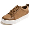 image:imageFEVERSOLE Womens Comfort Lightweight Sneaker Vegan Leather Platform Casual Walking ShoesCamel Brown Vegan Leather