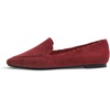 image:imageFEVERSOLE Womens Loafer Flat Pointed Fashion Slip On Comfort Soft Driving Office ShoesBurgundy Corduroy