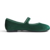 image:imageFEVERSOLE Womens Soft Cushion Extra Padded Comfort Round Toe Mary Jane Metal Buckle Fashion Ballet Flats Walking ShoesGreen Velvet Mary Jane With Short Plush