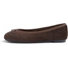 image:imageFEVERSOLE Womens Ultra Soft Colorful Memory Foam Cushioned Faux Suede Home Ballet FlatsBrown Corduroy Bold