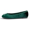 image:imageFEVERSOLE Womens Ultra Soft Colorful Memory Foam Cushioned Faux Suede Home Ballet FlatsGreen Velvet