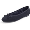 image:imageFEVERSOLE Womens Ultra Soft Colorful Memory Foam Cushioned Faux Suede Home Ballet FlatsBlack Corduroy Bold