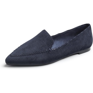 image:imageFEVERSOLE Womens Loafer Flat Pointed Fashion Slip On Comfort Soft Driving Office ShoesNavy Corduroy