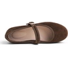 image:imageFEVERSOLE Womens Soft Cushion Extra Padded Comfort Round Toe Mary Jane Breathable Fabric Fashion Ballet Flats Walking ShoesBrown Corduroy Mary Jane With Short Plush