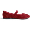 image:imageFEVERSOLE Womens Soft Cushion Extra Padded Comfort Round Toe Mary Jane Breathable Fabric Fashion Ballet Flats Walking ShoesBurgundy Corduroy Mary Jane With Short Plush