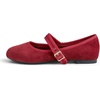 image:imageFEVERSOLE Womens Soft Cushion Extra Padded Comfort Round Toe Mary Jane Breathable Fabric Fashion Ballet Flats Walking ShoesBurgundy Corduroy Mary Jane With Short Plush