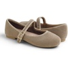 image:imageFEVERSOLE Womens Soft Cushion Extra Padded Comfort Round Toe Mary Jane Breathable Fabric Fashion Ballet Flats Walking ShoesTaupe Corduroy Mary Jane With Short Plush