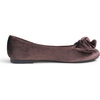 image:imageFeversole Womens Round Toe Cute Bow Trim Ballet FlatsBrown Velvet Twist Bow