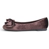 image:imageFeversole Womens Round Toe Cute Bow Trim Ballet FlatsBrown Velvet Twist Bow
