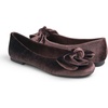 image:imageFeversole Womens Round Toe Cute Bow Trim Ballet FlatsBrown Velvet Twist Bow