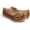 image:imageFeversole Womens Round Toe Cute Bow Trim Ballet FlatsCamel Velvet Twist Bow