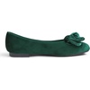 image:imageFeversole Womens Round Toe Cute Bow Trim Ballet FlatsGreen Velvet Twist Bow