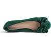 image:imageFeversole Womens Round Toe Cute Bow Trim Ballet FlatsGreen Velvet Twist Bow
