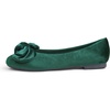 image:imageFeversole Womens Round Toe Cute Bow Trim Ballet FlatsGreen Velvet Twist Bow