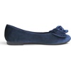 image:imageFeversole Womens Round Toe Cute Bow Trim Ballet FlatsNavy Velvet Twist Bow
