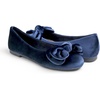 image:imageFeversole Womens Round Toe Cute Bow Trim Ballet FlatsNavy Velvet Twist Bow