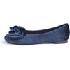 image:imageFeversole Womens Round Toe Cute Bow Trim Ballet FlatsNavy Velvet Twist Bow
