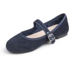 image:imageFEVERSOLE Womens Soft Cushion Extra Padded Comfort Round Toe Mary Jane Breathable Fabric Fashion Ballet Flats Walking ShoesNavy Corduroy Mary Jane With Short Plush