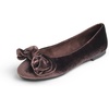 image:imageFeversole Womens Round Toe Cute Bow Trim Ballet FlatsBrown Velvet Twist Bow