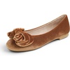 image:imageFeversole Womens Round Toe Cute Bow Trim Ballet FlatsCamel Velvet Twist Bow