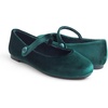 image:imageFEVERSOLE Womens Mary Jane Fashion Round Toe Easy Buckle Slip On FlatsMaryjane Green Velvet Fur Lined