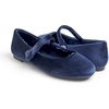 image:imageFEVERSOLE Womens Mary Jane Fashion Round Toe Easy Buckle Slip On FlatsMaryjane Navy Velvet Fur Lined
