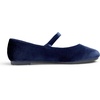 image:imageFEVERSOLE Womens Mary Jane Fashion Round Toe Easy Buckle Slip On FlatsMaryjane Navy Velvet Fur Lined