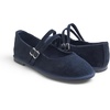 image:imageFEVERSOLE Womens Soft Classic Mary Jane Memory Foam Cushioned Comfort Round Toe Metal Buckle Flats Walking ShoesNavy Corduroy Mary Jane With Double Straps