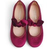 image:imageFEVERSOLE Girls Cute Dress Mary Jane Shoes Little Kids Casual Buckle Strap FlatsVelvet Bow Elastic Maryjane Burgundy