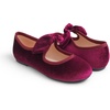 image:imageFEVERSOLE Girls Cute Dress Mary Jane Shoes Little Kids Casual Buckle Strap FlatsVelvet Bow Elastic Maryjane Burgundy