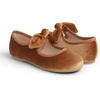 image:imageFEVERSOLE Girls Cute Dress Mary Jane Shoes Little Kids Casual Buckle Strap FlatsVelvet Bow Elastic Maryjane Camel