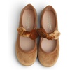 image:imageFEVERSOLE Girls Cute Dress Mary Jane Shoes Little Kids Casual Buckle Strap FlatsVelvet Bow Elastic Maryjane Camel