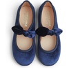 image:imageFEVERSOLE Girls Cute Dress Mary Jane Shoes Little Kids Casual Buckle Strap FlatsVelvet Bow Elastic Maryjane Navy