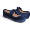 image:imageFEVERSOLE Girls Cute Dress Mary Jane Shoes Little Kids Casual Buckle Strap FlatsVelvet Bow Elastic Maryjane Navy