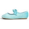 image:imageFEVERSOLE Girls Cute Dress Mary Jane Shoes Little Kids Casual Buckle Strap FlatsVelvet Bow Elastic Maryjane Sky Blue