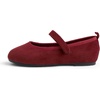 image:imageFEVERSOLE Girls Cute Dress Mary Jane Shoes Soft Sunday Holiday Ballet FlatsBurgundy Corduroy Loop Maryjane
