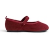 image:imageFEVERSOLE Girls Cute Dress Mary Jane Shoes Soft Sunday Holiday Ballet FlatsBurgundy Corduroy Loop Maryjane