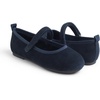 image:imageFEVERSOLE Girls Cute Dress Mary Jane Shoes Soft Sunday Holiday Ballet FlatsNavy Corduroy Loop Maryjane