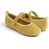 image:imageFEVERSOLE Girls Cute Dress Mary Jane Shoes Soft Sunday Holiday Ballet FlatsYellow Corduroy Loop Maryjane