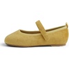image:imageFEVERSOLE Girls Cute Dress Mary Jane Shoes Soft Sunday Holiday Ballet FlatsYellow Corduroy Loop Maryjane