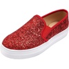 image:imageFEVERSOLE Womens Fashion SlipOn Sneaker Loafers Red 85 M US Bound with No Show Socks Women Ankle Low Cut Thin Socks 3 Colors 6 Pairs