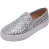image:imageFEVERSOLE Womens Fashion SlipOn Sneaker Loafers Silver 65 M US Bound with No Show Socks Women Ankle Low Cut Thin Socks 3 Colors 6 Pairs