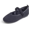 image:imageFEVERSOLE Girls Cute Dress Mary Jane Shoes Soft Sunday Holiday Ballet FlatsBlack Corduroy Loop Maryjane