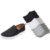 image:imageFEVERSOLE Womens Fashion SlipOn Sneaker Loafers Black Size 85 M US Boundle with No Show Socks Women Ankle Low Cut Thin No Slip Invisible Liner Socks 3 Colors 6 Pairs