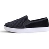 image:imageFEVERSOLE Womens Casual Slip On Sneaker Comfort Quilted Loafer FlatsBlack Quilted Velvet Fur Lined