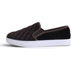 image:imageFEVERSOLE Womens Casual Slip On Sneaker Comfort Quilted Loafer FlatsBrown Quilted Velvet Fur Lined