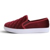 image:imageFEVERSOLE Womens Casual Slip On Sneaker Comfort Quilted Loafer FlatsBurgundy Quilted Velvet Fur Lined