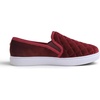 image:imageFEVERSOLE Womens Casual Slip On Sneaker Comfort Quilted Loafer FlatsBurgundy Quilted Velvet Fur Lined